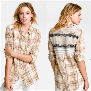 Free People Plaid Button Up Shirt